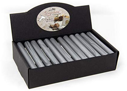 gravurART Siegelwachs flexibel, 11mm Durchmesser für Siegelpistole, Farbe Silber 36 Stangen