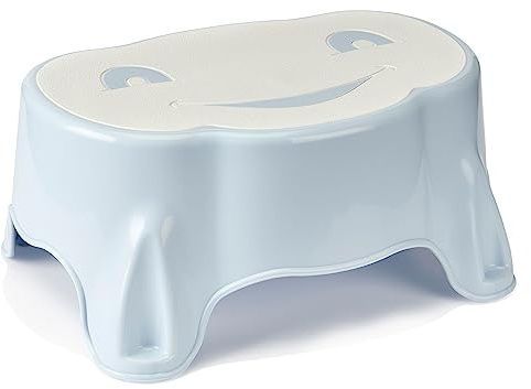 THERMOBABY - Babystep Tritthocker für Kinder – ab 24 Monaten und geeignet für Erwachsene bis 150 kg – blaue Blume