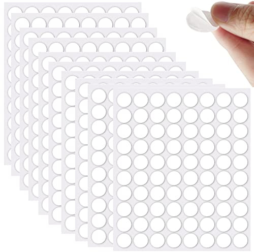 CKANDAY 800 st dubbelsidiga självhäftande prickar, 10 mm klar akryl självhäftande affisch klibbig kitt avtagbar rund återanvändbar inga spår monteringstejp för metall glas vägg trä