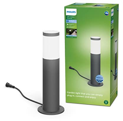 PHILIPS Utrecht Outdoor Sockelleuchte Erweiterung (6 W), wetterfeste Niedervolt Außenleuchte mit kaltweißem Licht, energiesparende LED Beleuchtung, anthrazit