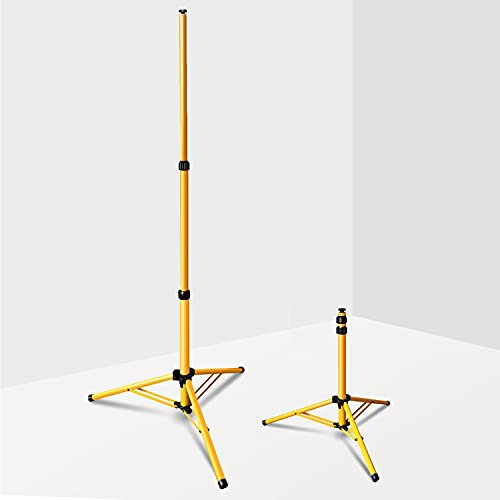 Ansobea Baustrahler Stativ, Teleskop Stativ für Baustrahler, Einzelne Halterung, Kann 1 Arbeitsleuchte Setzen, Stativ für Baustrahler Arbeitsleuchte, Höhenverstellbar LED Fluter Stahlstativ(Gelb)