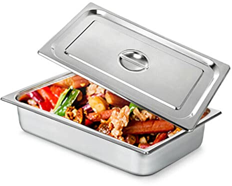 Contenitore in acciaio inox, 4 pezzi, igienico con coperchio, grande contenitore per alimenti