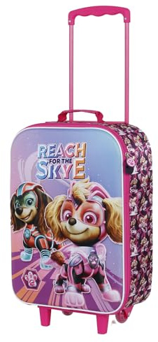 Paw Patrol Mighty-Soft 3D Trolley-Koffer, Rosa, 17 x 33 x 52 cm, Kapazität 26 L