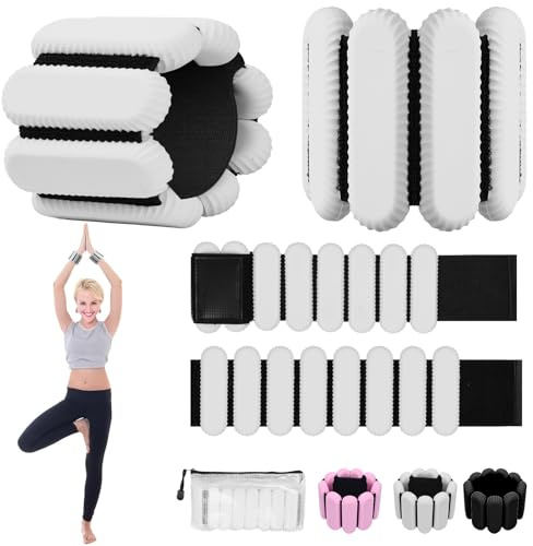 Ankle Weights for Women and Men, Adjustable Wrist Weighted Training Bracelet for Home Gym Workout, Strength Training Walkin Running, Foot weights for exercise, （1 LB each, Grey）2pc on Set