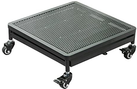 Carrello per piante in metallo resistente su ruote, supporto per piante in vaso, carrello da giardino per vasi da fiori, 25 x 25 cm, colore: bianco