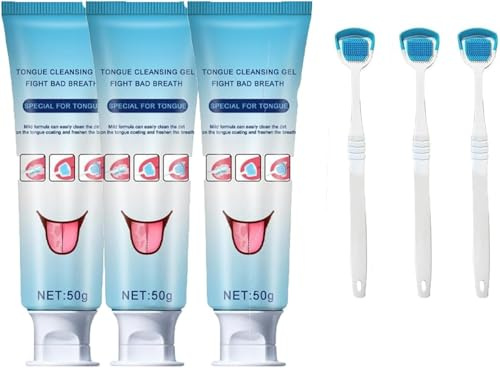 Gel limpiador lingual con cepillo: limpiador bucal, mantiene la salud bucal y un aliento fresco