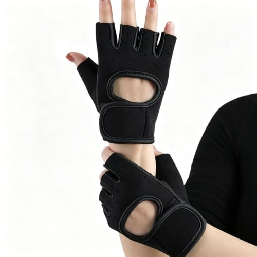 NONDK Fitness Handskar Halvfingerhandskar Andningsbara Halvfinger Anti-Glid Handskar Fitness Gym Vantar Styrketräningshandskar