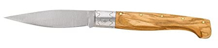 AUSONIA Coltello da tasca modello Pattada Made in Italy 18 Cm con manico ulivo e lama inox Cm 8