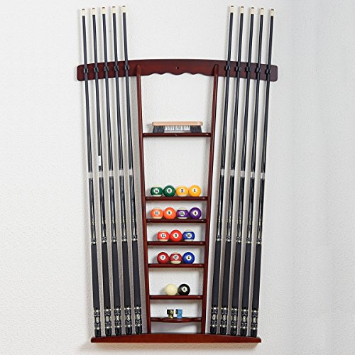 Billiard-Royal Billard Queue Soporte Pared „ 321“ para hasta 10 Palos de Billar en Marrón Castaño Adecuado para Nuestra Billardtischmodellen: Magdalena y Avalon