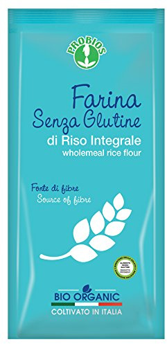 Probios Harina de Arroz Integral Ecológica - Harina Fina para Hornear, Panificar y Recetas Caseras - Sin Gluten - Paquete de 6 x 375 g