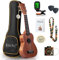 Starter Kit per ukulele soprano in mogano - Professionale da 21 pollici con accordatore con cinturino per corde Aquila