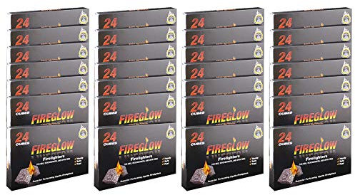 Tiger Tim Fireglow 672 Cubes Firelighters Superior Lignite Mess-Free Safe Odourless Instant Fire Starters for Wood Burners Barbecues Stoves Grills Campfires