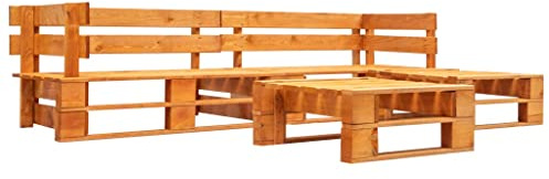 vidaXL 4-TLG. Garten-Paletten-Sofagarnitur Holz Honigbraun