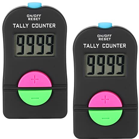 IWILCS Digitaler Handzähler, 2 Stücke Golf Sport Digitaler Zähler, Elektronische Hinzufügen Subtrahieren Manuelle Klicker, Digital Kleiner Golf-Sport-Zähler, mit Trageband, 0-9999