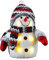 Bambelaa! Muñeco de nieve LED decoración interior iluminado 26 cm, funciona con pilas, iluminación navideña, color rojo