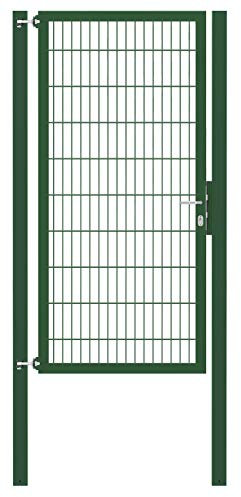 Alberts 662141 Einzeltor Flexo Plus mit Zubehör | verschiedene Breiten und Höhen | Pfostenstärke 80 x 80 mm | grün | Breite 100 cm | Höhe 200 cm