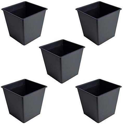 ESTEXO Kunststoff Einsatz für Polyrattan Blumentopf 26 cm Pflanztopf Anzuchttopf Blumenkübel Pflanzkübel Topf (5 Stück)
