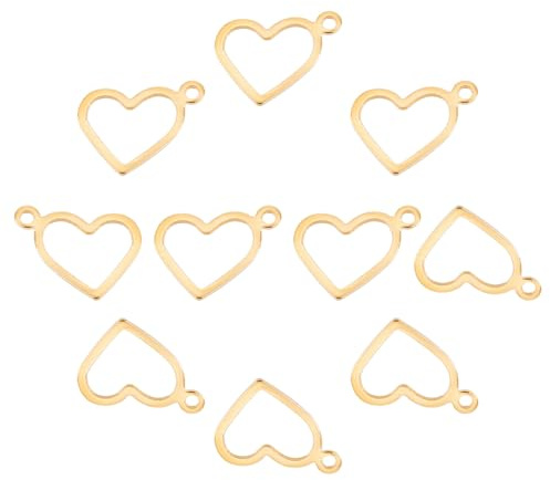 UNICRAFTALE Charm, hohl, hypoallergen, Charms, goldfarben, aus Edelstahl, Anhänger, Set mit 1 mm kleinem Loch für die Herstellung von Schmuck