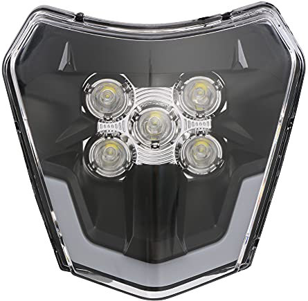 JFG RACING Faro Led Moto,Faro Anteriore Moto Universale per Dirt Bike Pit Bike Motocross Enduro Supermoto