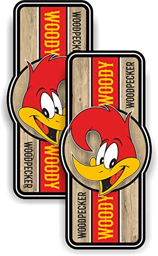 cut-it folientechnik & design 2X Woody Aufkleber 10x5cm Kult Sticker Road Runner Auto USA Hotrod V8 Tuning Oldschool Muscle Car Oldtimer Youngtimer Rally Garage Man Cave Motorrad Tankaufkleber