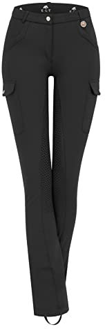ELT Reithose Micro Jodhpur Cargo Silikon, 36, schwarz