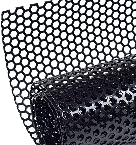 AggAuto 100×33cm Negro Rejilla de carreras, Tamaño del Panal de abeja de 8×3mm, rejilla estirada de aleación de aluminio, ajuste universal rejilla del radiador del automóvil