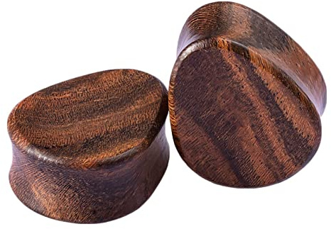 Bishilin Ohr Plug Set, Piercing Tunnel 8-25MM Braun Tropfen Ear Plugs Ohr Expander Holz