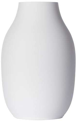3D Vase Moderne Blumenvase Sara 20 cm Tischvase Dekovase Deko Vase für Blumen (Weiß)