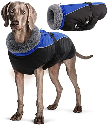 Wasserdichter Hundemantel Winter Warme Hundejacke, Hundebekleidung Outfit für kleine mittel große Hunde, Hundepullover mit Sicheren Reflexstreifen für Labrador Chihuahua Französische Bulldogge