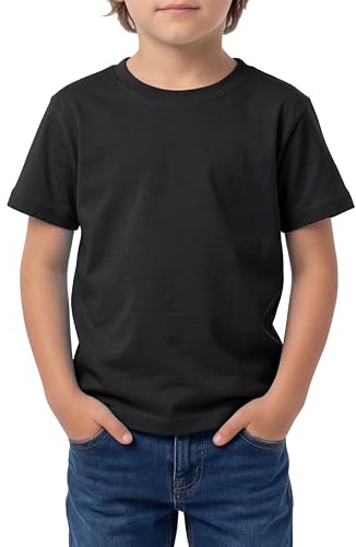 Love My Fashions Kids Value Weight Crew Neck Plain T-Shirt Short Sleeve Casual Tees for Boys Cotton Tops for Children
