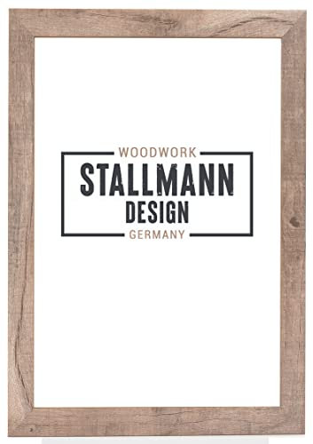 Stallmann Design SD Bilderrahmen mit Acrylglas-Antireflex, Rahmen new modern in 30x90 cm Wildeiche, zum vertikalen oder horizontalen Aufhängen