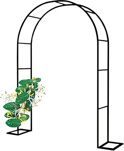 Arcos De Rosas para Bodas, Arco De Metal para Exteriores, Arco De Jardín Blanco/Negro con Base, Pérgola De Metal para Jardines, Villas, Patios, Ancho Lateral: 40cm,300x220x40CM