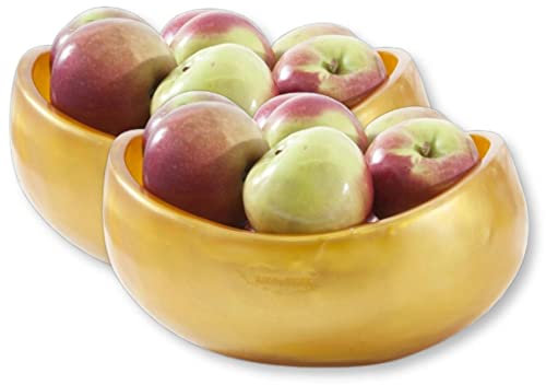 Steelite Resin Display Serving Bowl, Kenny Mack Scoop Round Server for Food Buffet Presentation Fruit Salad Pasta, Commercial Foodservice Restaurant Hotel Use, 9.5 by 5, 3.25 Qt, Orange, 2 Pcs