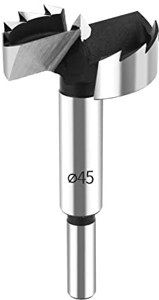 HPHOPE 45mm Forstner Bit, Forstner Drill Bit 45mm for Wood, Round Shank Drill