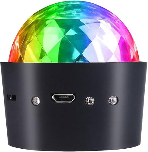 Boule de lumière disco, décorations de fête d'Halloween, mini lampe LED USB activée par le son, lampe stroboscopique RVB colorée pour maison, chambre, danse, karaoké, Noël, joyeux anniversaire,