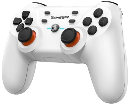 GameSir Manette sans fil T3s pour Windows PC/TV/iOS13/téléphone/tablette Android, manette de jeu Bluetooth, pour manette de jeu mobile Apple Arcade MFi, vibration réglable, Turbo à 4 niveaux(blanc)