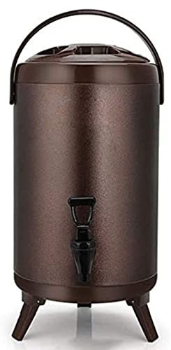 ANSNOW Tonneau de Thé Au Lait Chaud Isolé, Distributeur de Boissons Isolé En Acier Inoxydable Avec Robinet, Isolation Chaude Et Froide de 20 Heures, Pour La Randonnée/Camping/Brun/8L