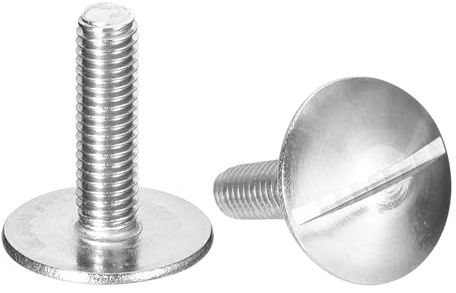 uxcell M5x20mm Extra Large Flat Head Slotted Screws, 5pcs 304 Stainless Steel Round Head Bolts