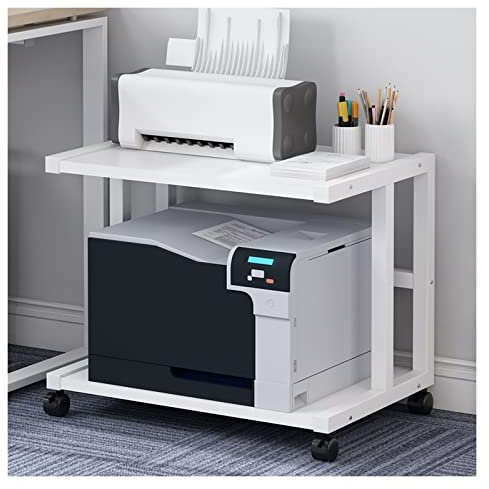 GLigeT Druckerständer Mobiler Druckerständer mit Stauraum unter dem Schreibtisch, weißer rollender Druckertisch, Arbeitswagen mit Rollen for das Heimbüro Druckerhalter (Size : L57xD38xH45cm)