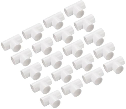 sourcing map PVC Conduit Coupler T-Shaped Fittings Coupling Connector Pipe White 25 mm 3 Ways for Garden Electrical Conduit Pack of 30