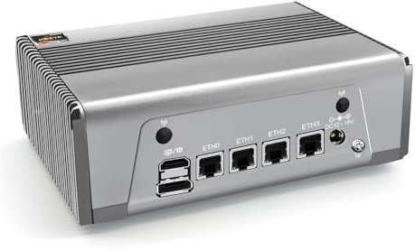 MNBOXCONET Mini PC Ryzen 7 7840HS (8C/16T), Micro AMD Desktop Computer Windows 11 Pro Office Firewall Router Silver, DDR5 32GB RAM 2TB SSD, 4 x i226V 2.5GbE LAN, Type-C, 8K, WiFi6, BT5.2