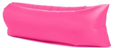 HUMAJORY Aufblasbares Lazy Sofa mit Tragetasche, Tragbarer Wasserdichter Anti-Luft-Leck-Luft-Strandstuhl, Aufblasbarer Couchstuhl for Outdoor-Camping, Reisen, Wandern, Pool, Strandpartys(Deep pink)