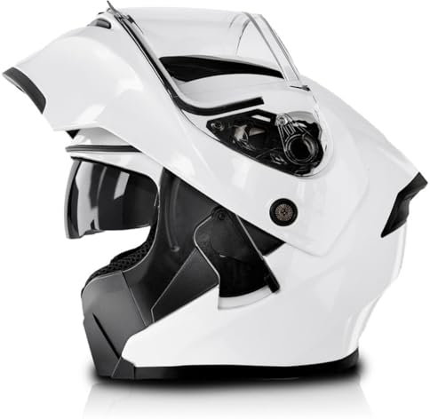 Motorradhelm Klapphelm Flip Vollvisierhelm Doppelvisier Modularer Helm ECE/DOT Zertifiziert Integralhelm Motocross Scooter Sturzhelm Roller Helm Für Erwachsene Damen Herren 5,3XL:65-66CM