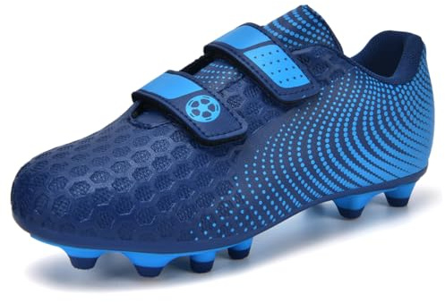 Zapatos de Fútbol Zapatos de Entrenamiento Niños Niñas Zapatillas de Deporte Antideslizantes Verano Comodidad Deportivas para Exteriores Bajos Azul 35 EU