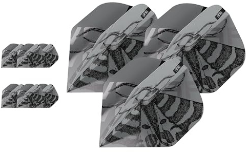Target Darts Volar Pro Ultra Dart Flights, NO.2/NO.6/Ten-X | Dart Flight Multipack, Profi Dart Zubehör, Dart Flights-Set in Grau & Schwarz – 9er Pack