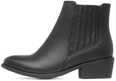 Lilley Womens Black Western Heeled Ankle Boot - Size 6 UK - Black