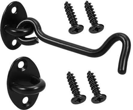 jojofuny Chiavistello Da Fienile in Acciaio Inossidabile, Serratura a Gancio Per Porta Scorrevole e Divisoria, Set Blocca Porte Versatile Per Uso Interno Ed Esterno