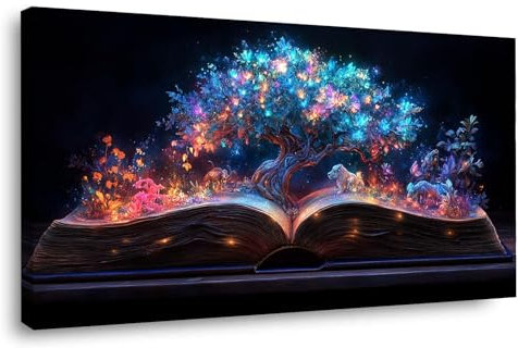 BOHUO Viola, rosa Quadri Moderni Grande Stampa su Tela, Astratto colorato Albero Della Vita Quadro poster Decorazione Murale Adatto Soggiorno Camera da letto-60x120cm Incorniciato
