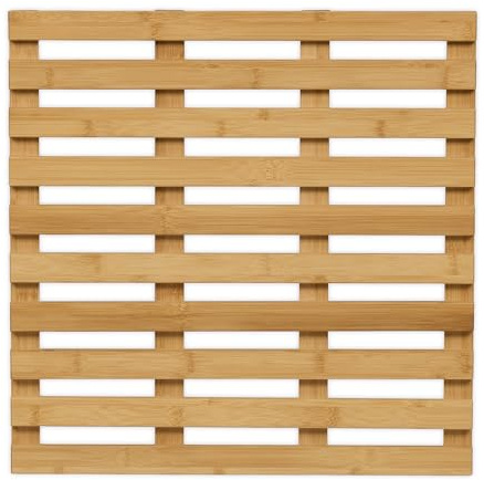 Relaxdays Alfombra Baño Bambú, Alfombrilla Ducha Antideslizante Madera, Sauna, Interior/Exterior, 50 x 50 cm, Natural