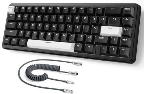 MAMBASNAKE Attack Shark X65 HE Clavier à Déclenchement Rapide, Précision RT de 0,01 mm, 8KHz, Clavier Filaire à Effet Hall à 60% avec Câble 8 KHz, Actionnement Réglable, Snap Tap, pour PC/Mac, Noir